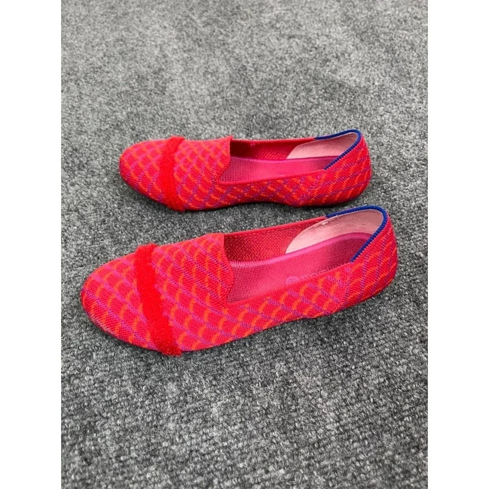 Rothy's The Loafer Pomagranate Grid Slip On Shoes Womens Ballet Flats Size 4 New